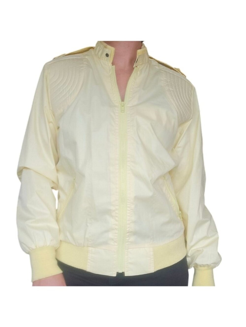 Vintage 80s Lorton Yellow Lightweight Windbreaker Jacket Women's Size L Quilted